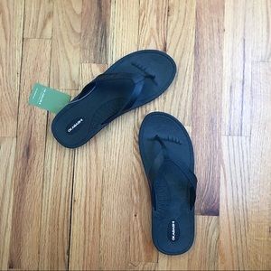 BRAND NEW Okabashi Breeze Flip Flop Sandals Black Size Large (9.5 - 10.5)